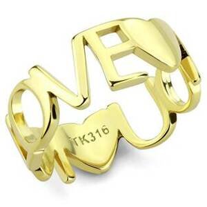 Šperky4U Zlacený ocelový prsten LOVE - velikost 62 - AL-0083-62