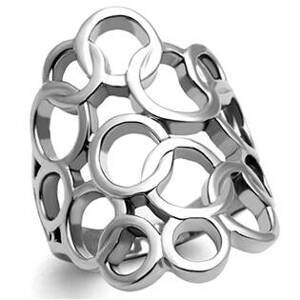 Šperky4U Ocelový prsten dekorovný kroužky - velikost 60 - AL-0088-60
