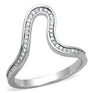 Šperky4U Asymetrický prsten zdobený zirkony, vel. 52 - velikost 52 - OPR1531-52