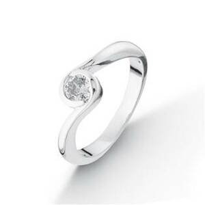 NUBIS® Stříbrný prsten s kulatým zirkonem - velikost 52 - NB-5095-52