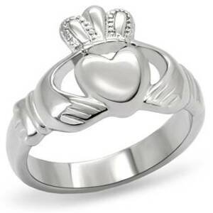 Šperky4U Ocelový prsten Claddagh - velikost 62 - AL-0111-62