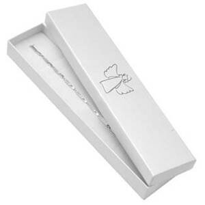 Šperky4U Bílá dárková krabička na náramek, stříbrný anděl - KR0307-ST