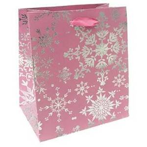 Šperky4U Vánoční dárková taška - světle růžová - KR0411-LP