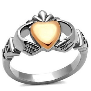 Šperky4U Ocelový prsten Claddagh - velikost 62 - AL-0109-62