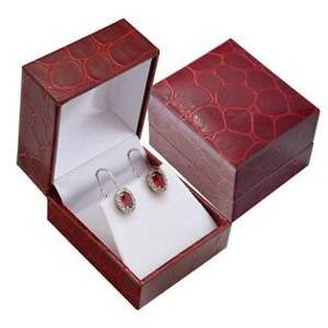 Šperky4U Červená koženková krabička na náušnice - KR0389-RD