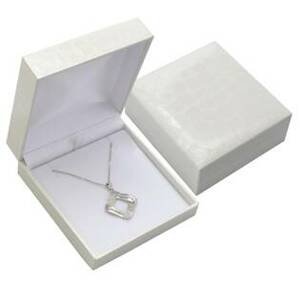 Šperky4U Bílá koženková krabička na řetízek - KR0390-WH