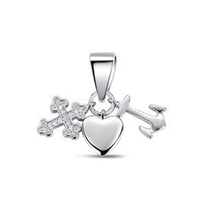 NUBIS® Stříbrný přívěšek kotva, srdce, křížek - NB-4246