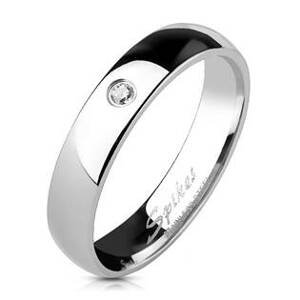 Spikes USA Ocelový prsten zirkon, šíře 4 mm, vel. 49 - velikost 49 - OPR1404-49
