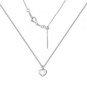 NUBIS® Minimalistický stříbrný náhrdelník se srdcem Crystals from Swarovski, AB - NB-0204-AB
