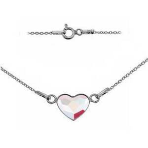 NUBIS® Stříbrný náhrdelník se srdcem Crystals from Swarovski® Light Siam Shimmer - NB-0200-LSS