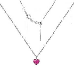 NUBIS® Minimalistický stříbrný náhrdelník se srdcem Crystals from Swarovski® Fuchsia - NB-0204-FU
