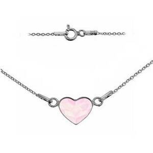 NUBIS® Stříbrný náhrdelník se srdcem Crystals from Swarovski® POWDER ROSE - NB-0200-PR