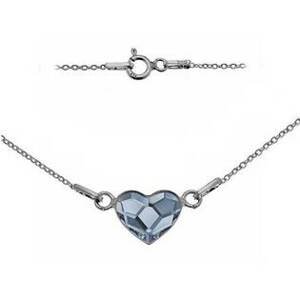 NUBIS® Stříbrný náhrdelník se srdcem Crystals from Swarovski® DENIM BLUE - NB-0200-DB