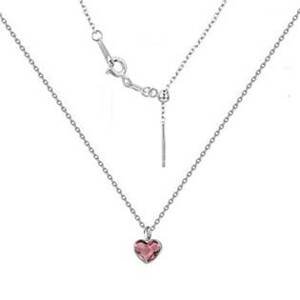 NUBIS® Minimalistický stříbrný náhrdelník se srdcem Crystals from Swarovski, Antique Pink - NB-0204-AP