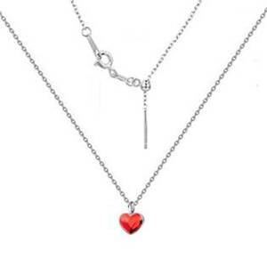 NUBIS® Minimalistický stříbrný náhrdelník se srdcem Crystals from Swarovski® Siam - NB-0204-SI