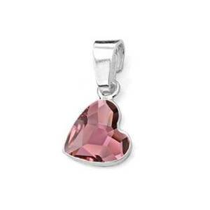 NUBIS® Stříbrný přívěšek se srdcem Crystals from Swarovski® Antique Pink - NB-0205-AP