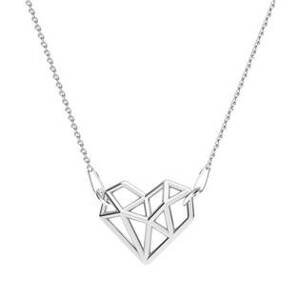NUBIS® Stříbrný náhrdelník origami srdce - NB-0405