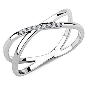 Šperky4U Překřížený ocelový prsten - velikost 50 - AL-0119-50