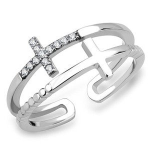 Šperky4U Ocelový prsten s křížky - velikost 50 - AL-0118-50
