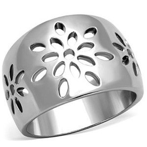 Šperky4U Ocelový prsten s květinovým motivem - velikost 60 - AL-0121-60