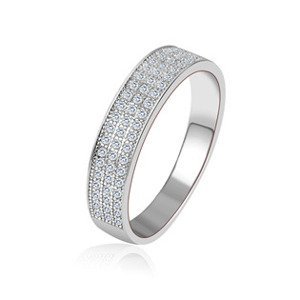 NUBIS® Stříbrný prsten se zirkony - velikost 58 - NB-5051-58