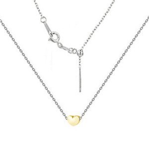 NUBIS® Stříbrný náhrdelník se zlaceným srdíčkem - NB-2258-GD