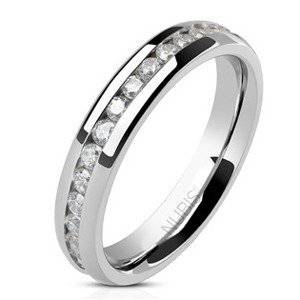 NUBIS® Dámský prsten se zirkony - velikost 65 - NSS1004-65