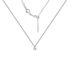 NUBIS® Minimalistický stříbrný náhrdelník čirý zirkon - NB-0457