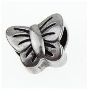 Šperky4U Navlékací ocelový přívěšek korálek - motýlek - K0127