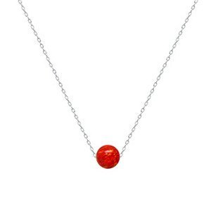 NUBIS® Ocelový náhrdelník s opálem - kulička 6 mm - NBP61-OP45