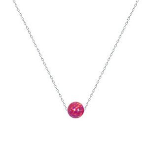 NUBIS® Ocelový náhrdelník s opálem - kulička 6 mm - NBP61-OP23