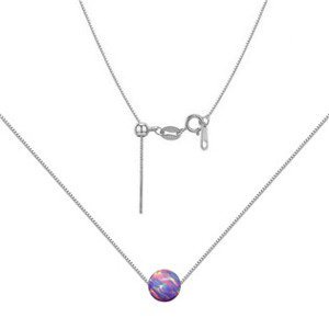 NUBIS® Stříbrný náhrdelník s opálem - kulička 6 mm - NBS01-OP38