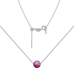 NUBIS® Stříbrný náhrdelník s opálem - kulička 6 mm - NBS01-OP25