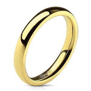 Šperky4U Ocelový prsten pozlacený, š. 3 mm - velikost 49 - OPR1495-3-49