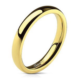 Šperky4U Ocelový prsten pozlacený, š. 3 mm - velikost 50 - OPR1495-3-50