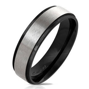 Šperky4U Černý ocelový prsten - velikost 49 - OPR0076-6-49