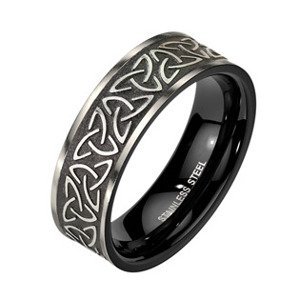 Šperky4U Pánský ocelový prsten TRIQUETRA - velikost 58 - OPR1911-58