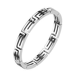 Šperky4U Ocelový prsten řecký klíč - velikost 60 - OPR1916-60