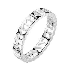 Šperky4U Ocelový prsten se srdíčky - velikost 55 - OPR1914-55