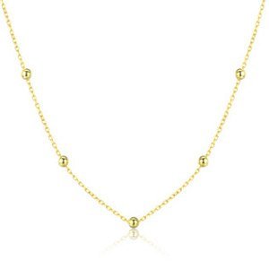 NUBIS® Zlacený stříbrný náhrdelník s kuličkami - NB-2275-GD
