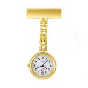 Šperky4U Zlacené připínací hodinky pro zdravotníky - KH2015-GD