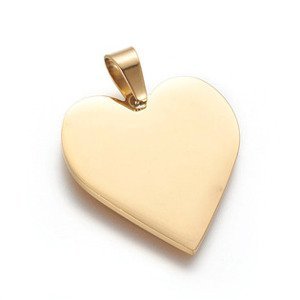 Šperky4U Zlacený ocelový přívěšek srdce - DR1323-GD