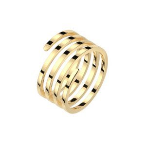Šperky4U Zlacený ocelový prsten - velikost 55 - OPR1930-55