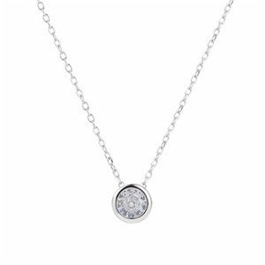 NUBIS® Stříbrný náhrdelník s kulatým zirkonem - NB-2276