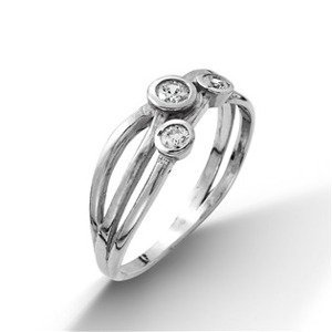 Šperky4U Stříbrný prsten se 3mi zirkony - velikost 53 - ZB22252-53