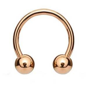 Šperky4U Piercing podkova, barva růžové zlato, tl. 1,2 mm - PV1001RD-121044