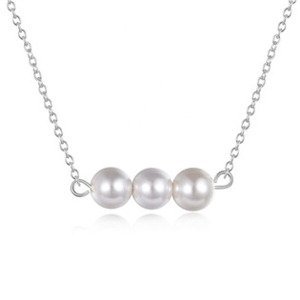 Šperky4U Stříbrný náhrdelník s perličkami - ZB87074