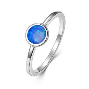 NUBIS® Stříbrný prsten s modrým opálem, vel. 51 - velikost 51 - NB909-OP05-51
