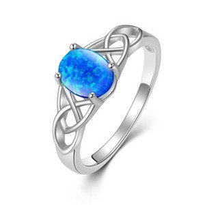 NUBIS® Stříbrný prsten s modrým opálem, vel. 56 - velikost 56 - NB908-OP05-56