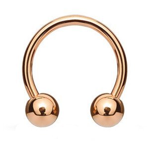 Šperky4U Piercing podkova, barva růžové zlato, tl. 1,6 mm - PV1001RD-161044